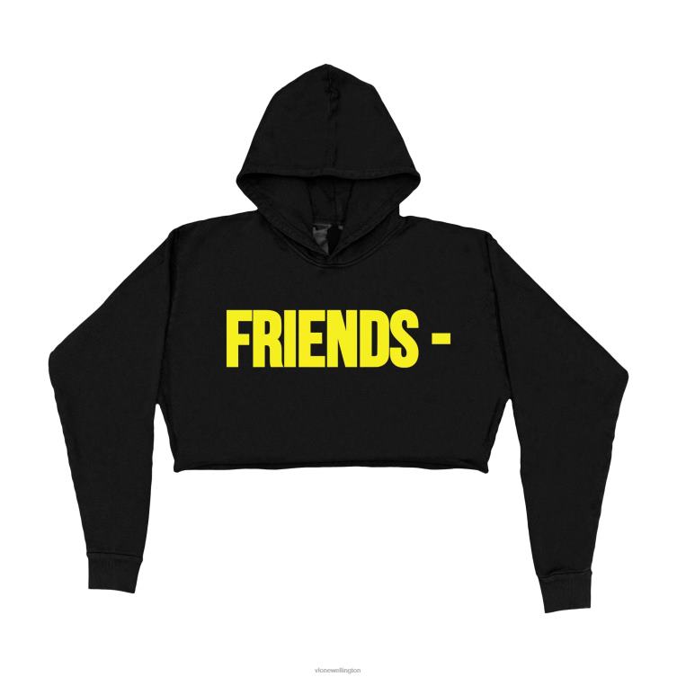 Friends Yellow Hoodie Black Women Vlone HRJFR27 Top