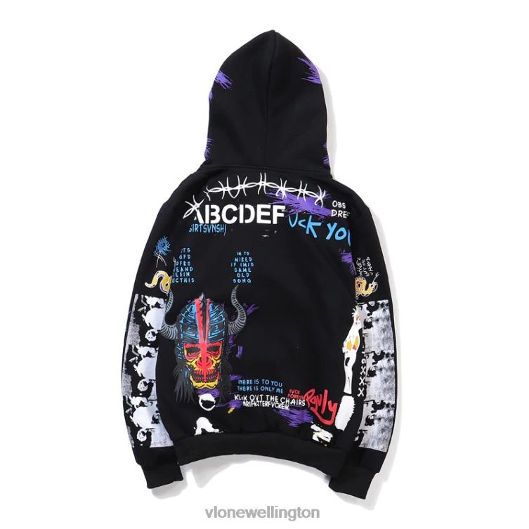 Graffiti Hoodie Black Men Vlone HRJFR80 Top