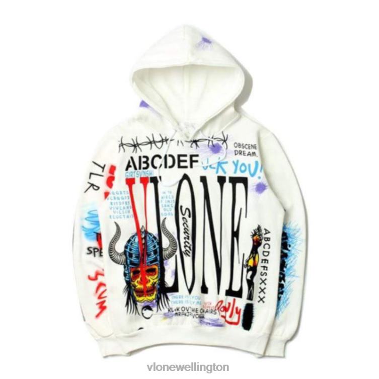 Graffiti Hoodie Black Men Vlone HRJFR80 Top