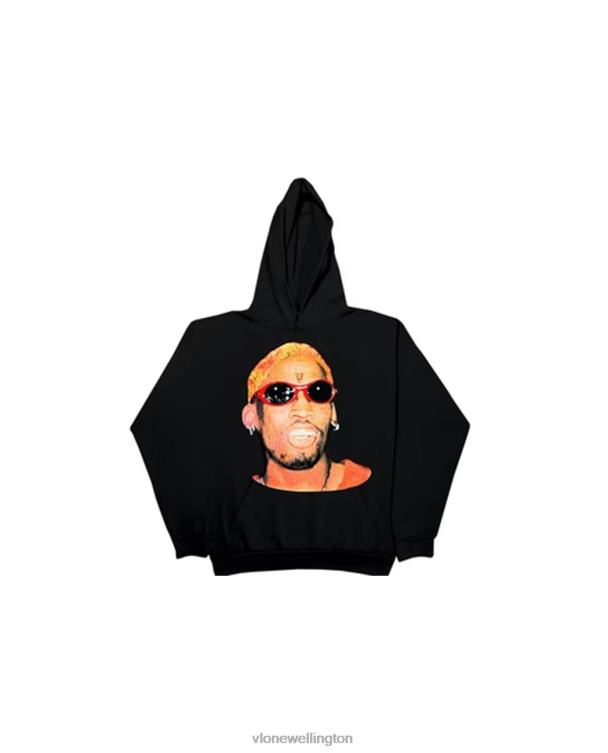 Rodman Airbrush Hoodie Black Men Vlone HRJFR89 Top