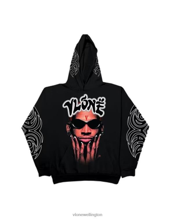 Rodman Logo Hoodie Black Men Vlone HRJFR86 Top