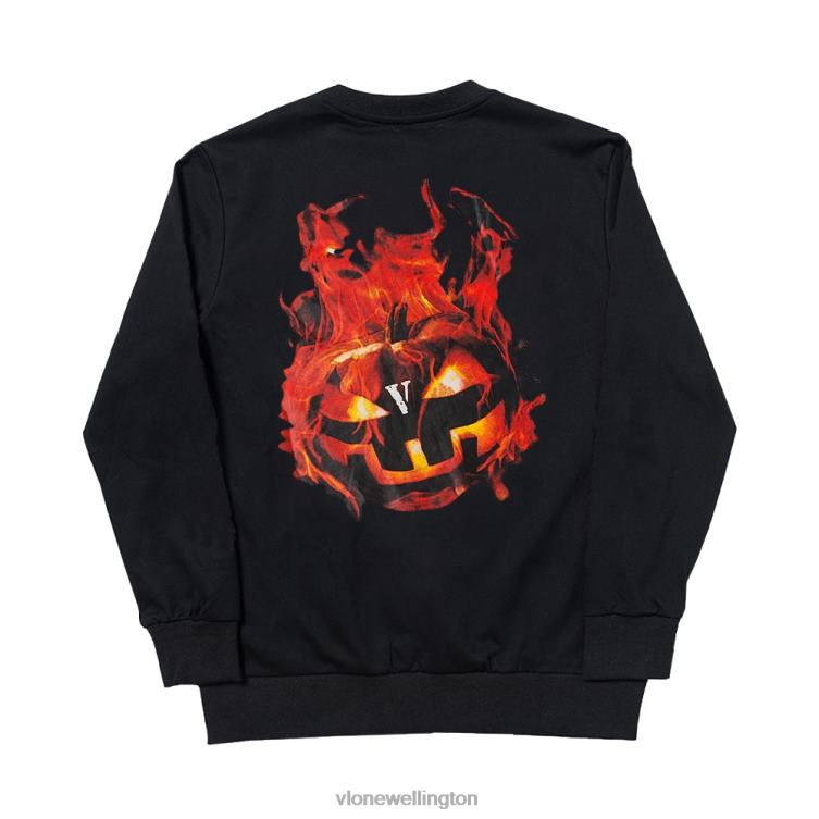 Halloween Flaming Pumpkin Sweatshirt White Men Vlone HRJFR385 Top