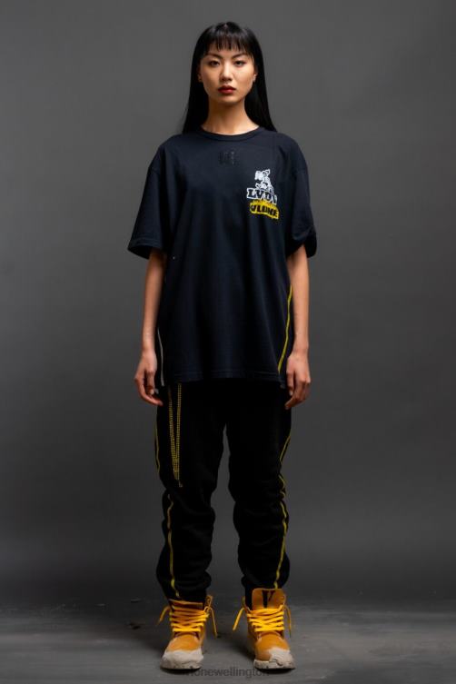 Black Policy T Shirt In Rhinestone Men Vlone HRJFR111 Top