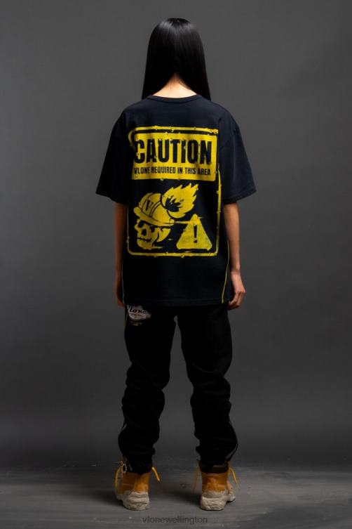 Black Policy T Shirt In Rhinestone Men Vlone HRJFR111 Top