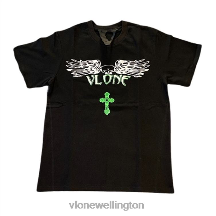Cross Tee Black Men Vlone HRJFR249 Top
