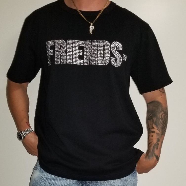 Crystal Diamond Friends T Shirt Men Vlone HRJFR346 Top
