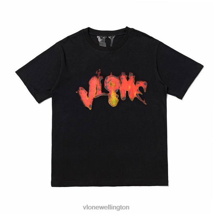 Halloween Flaming Pumpkin Tee Black Men Vlone HRJFR174 Top
