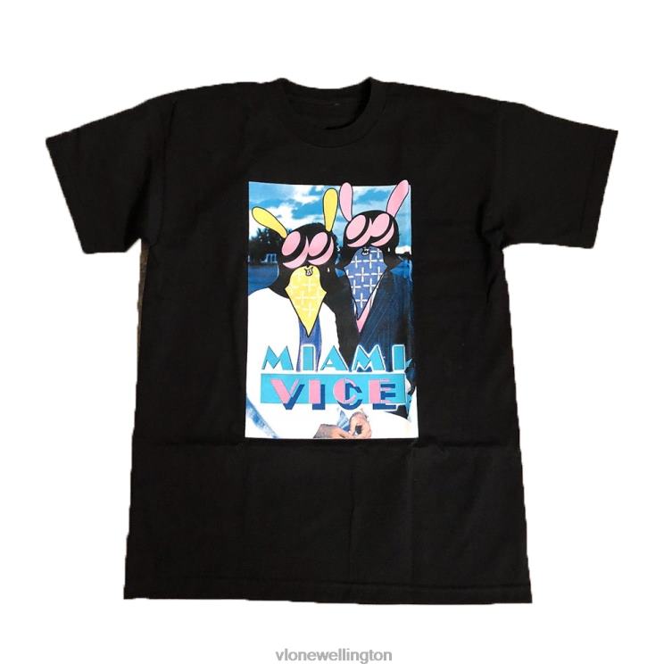 Miami Vice Tee Black Men Vlone HRJFR231 Top