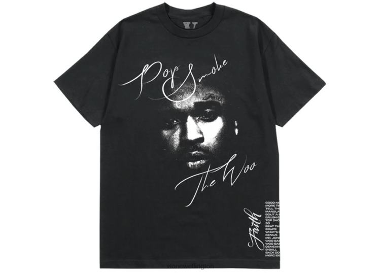 Pop Smoke Faith Black T Shirt Men Vlone HRJFR202 Top