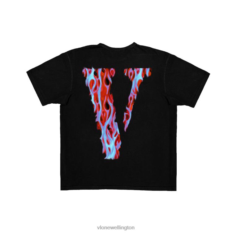 Skully Red Flame T Shirt Black Men Vlone HRJFR235 Top