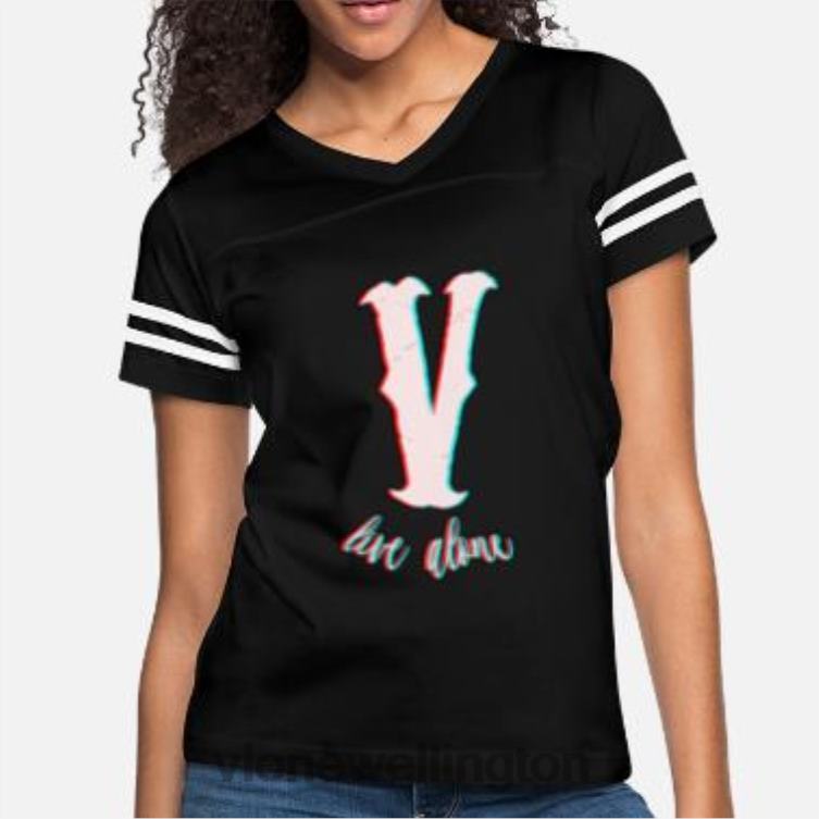 V Text Printed Cotton T Shirts Men Vlone HRJFR342 Top